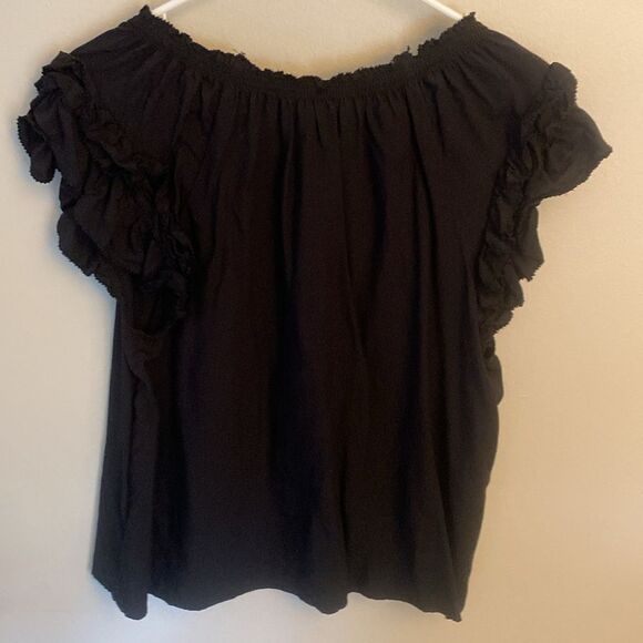 OLD NAVY Black Ruffled Women's Top Size Large. - Picture 5 of 7